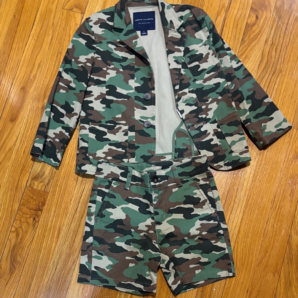 Janie and Jack Green Camo Kids Matching Set